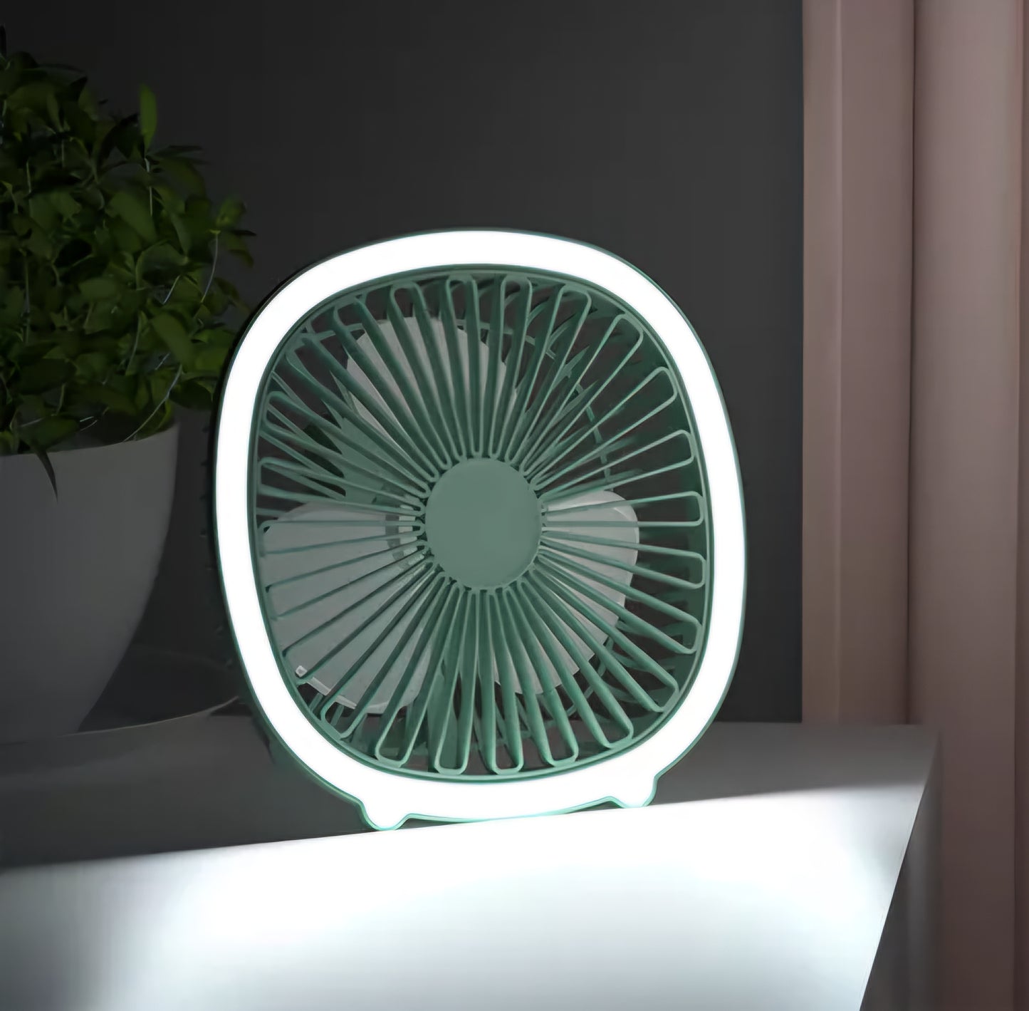 VENTILADOR RECARGABLE CON LÁMPARA