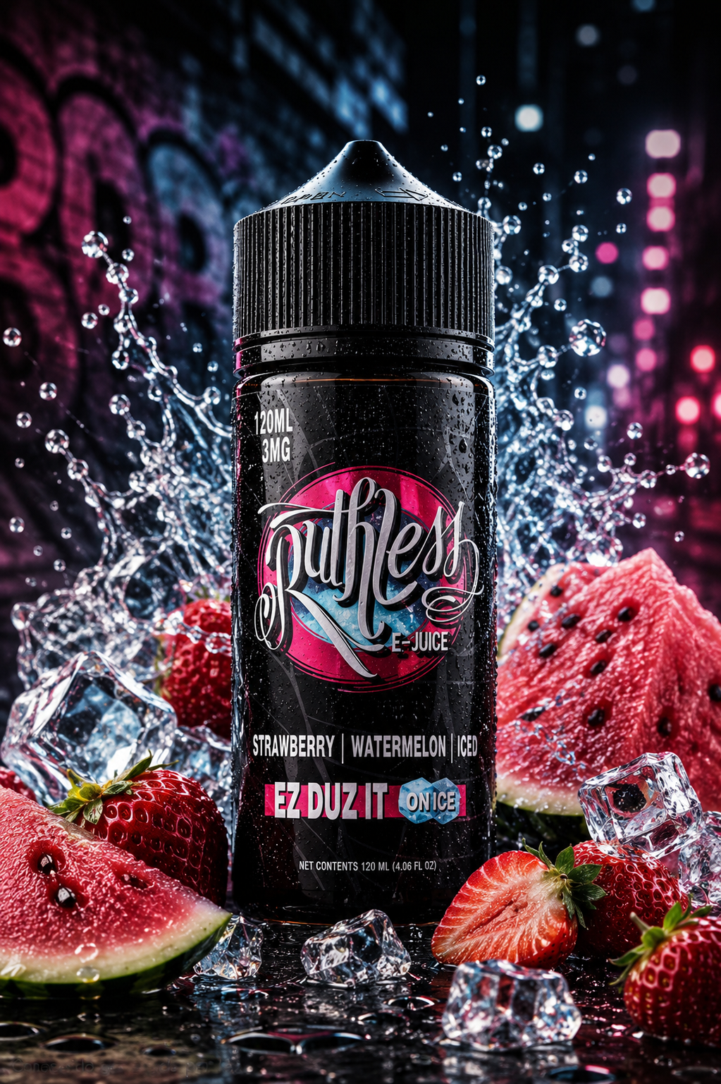STRAWBERRY WATERMELON ICED - RUTHLESS - 120ML