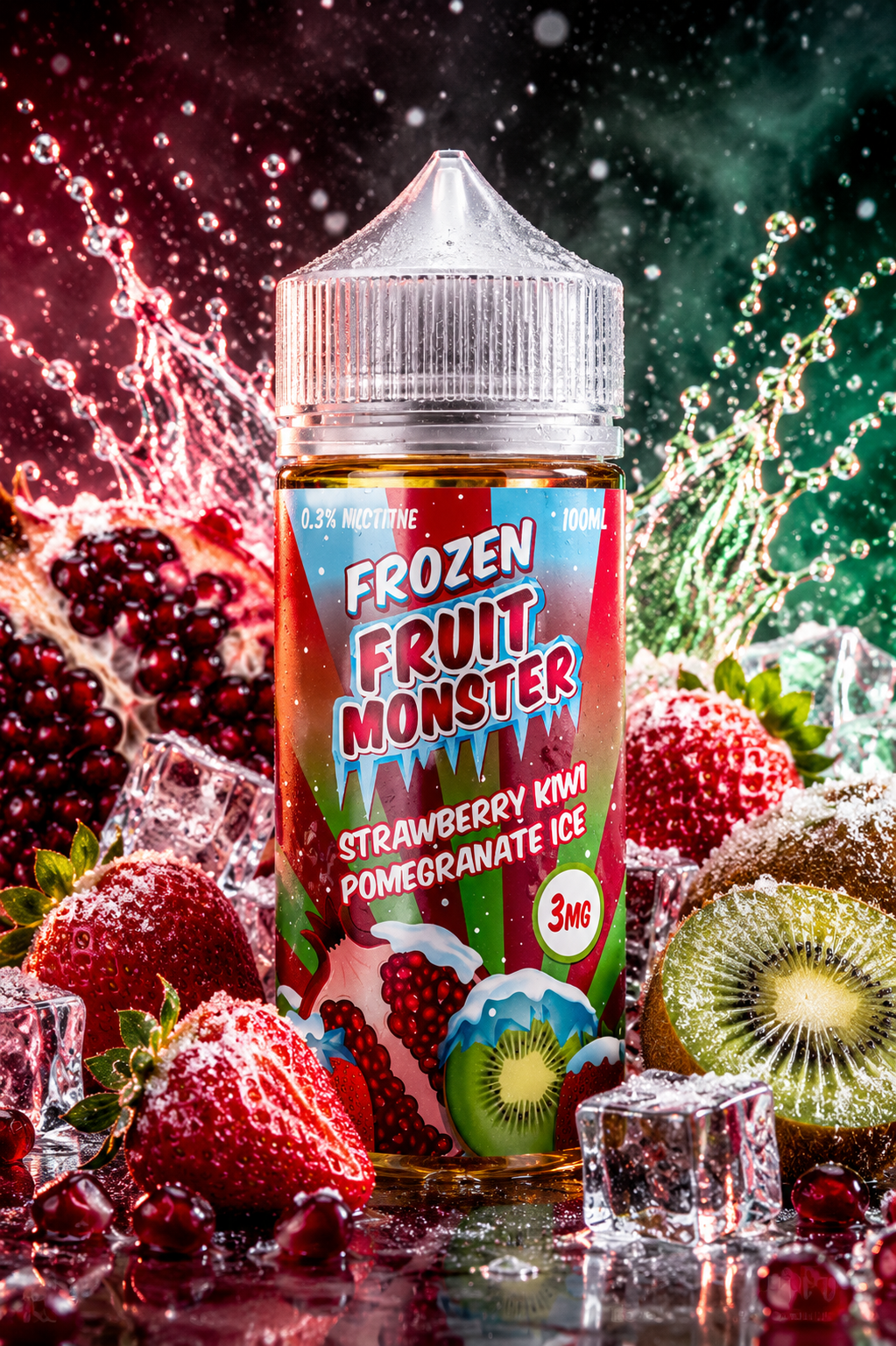 STRAWBERRY KIWI POMEGRANATE ICE - FRUIT MONSTER FROZEN - 100ML
