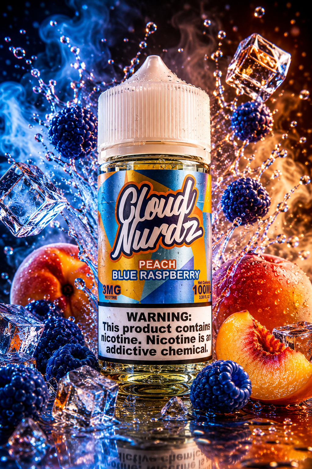 BLUE RASPBERRY PEACH - CLOUD NURDZ - 100ML