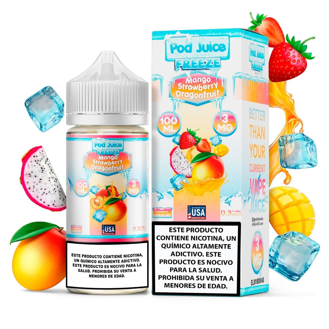 MANGO STRAW DRAGĂN - POD JUICE - 100ML