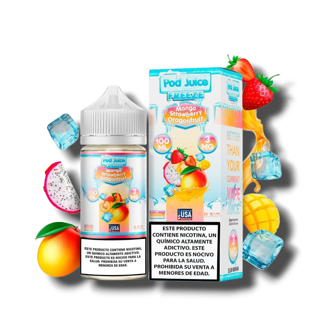 MANGO STRAW DRAGĂN - POD JUICE - 100ML