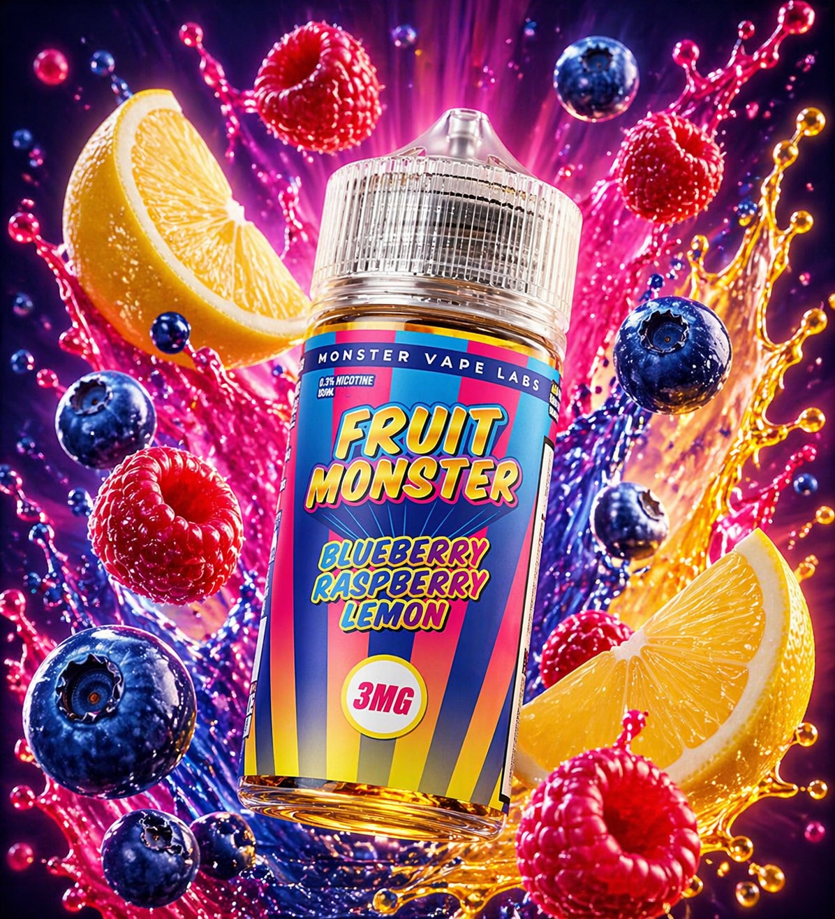 BLUEBERRY RASPBERRY LEMON - FRUIT MONSTER - 100ML
