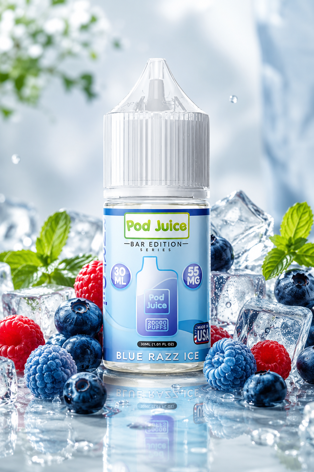 BLUE RAZZ ICE / NIC SALTS 30ML - POD JUICE