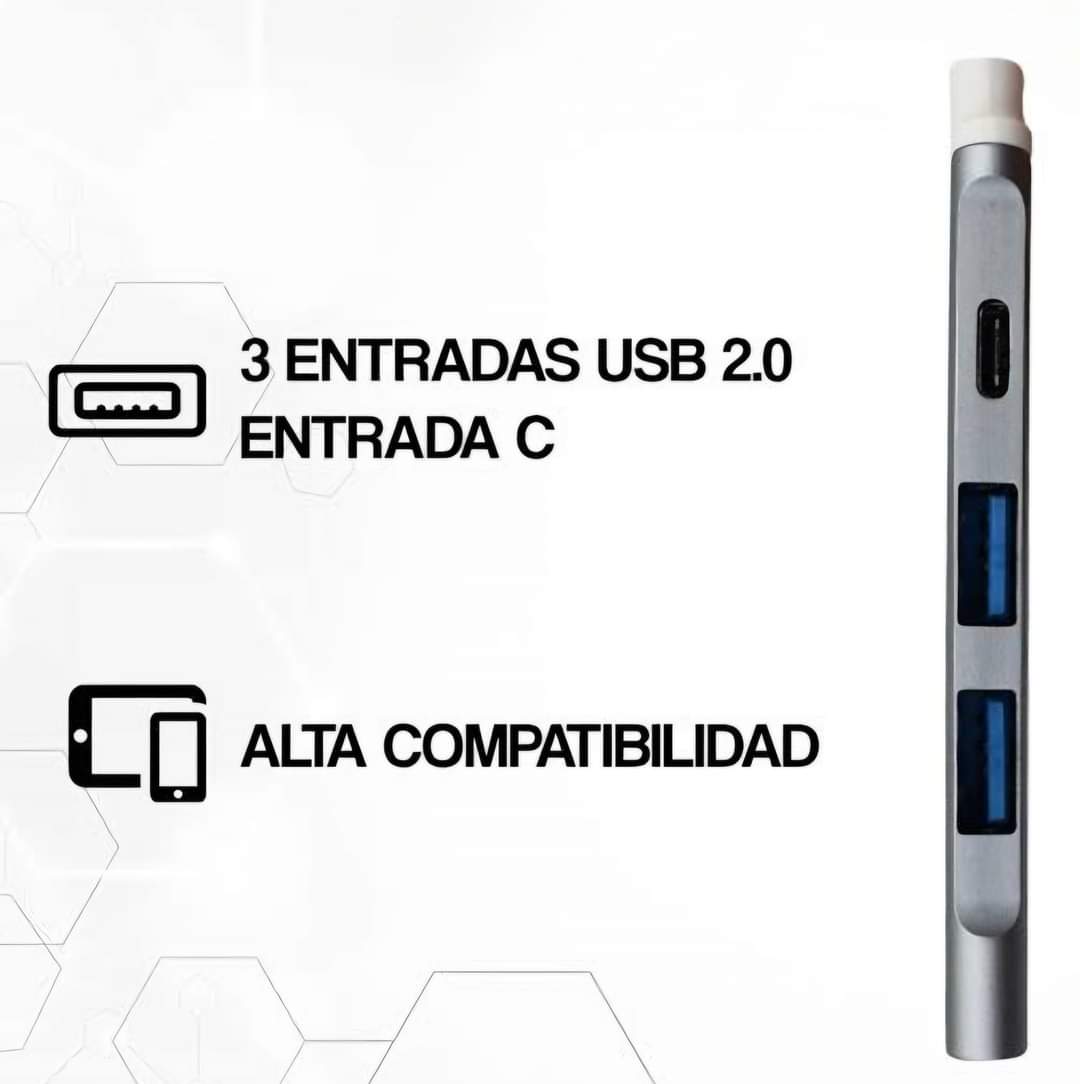 HUB USB - CON ENTRADA USB Y TIPO C