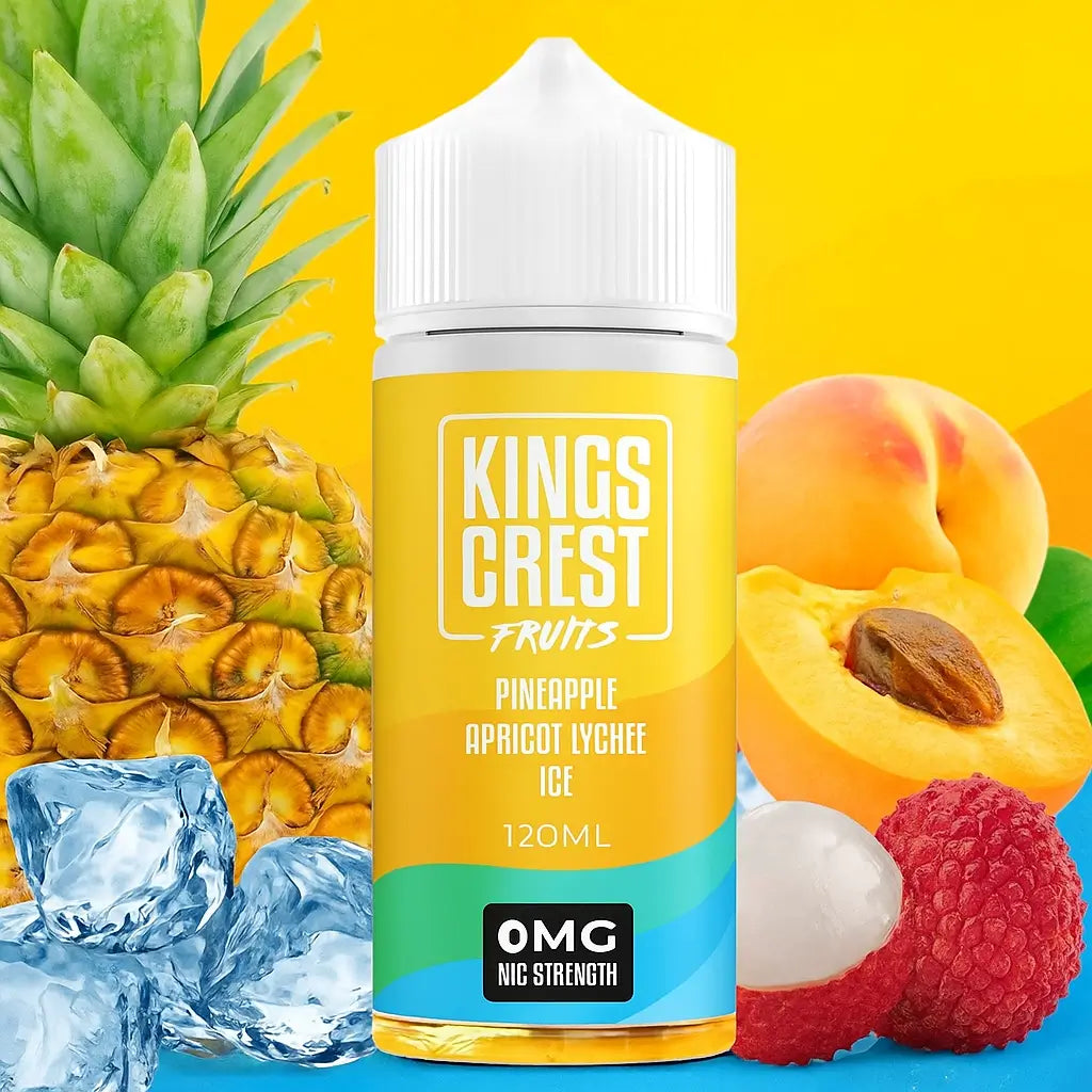 PINEAPPLE APRICOT LYCHEE ICE - KINGS CREST FRUITS - 120ML