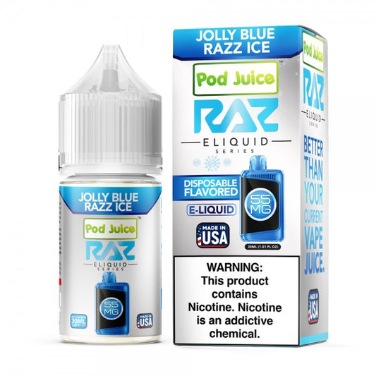 JOLLY BLUE RAZZ ICE / NIC SALTS 30ML - POD JUICE RAZ