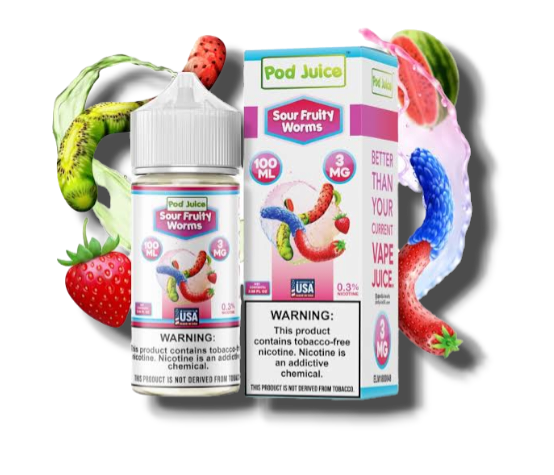 SOUR FRUITY WORMS / NIC SALTS 30ML - POD JUICE