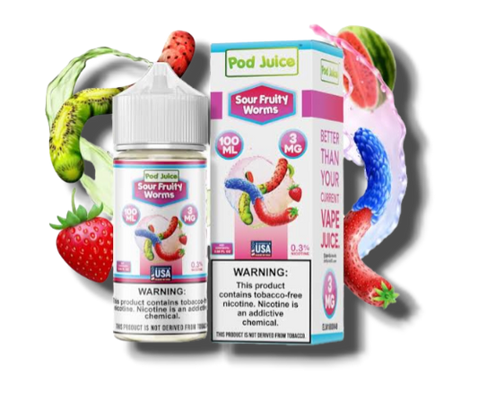 SOUR FRUITY WORMS / NIC SALTS 30ML - POD JUICE