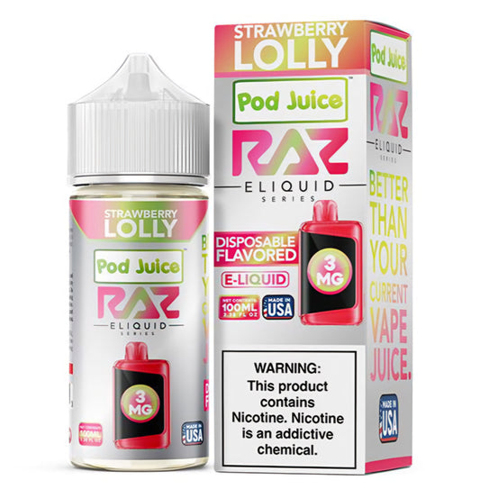 STRAWBERRY LOLLY - POD JUICE RAZ - 100ML