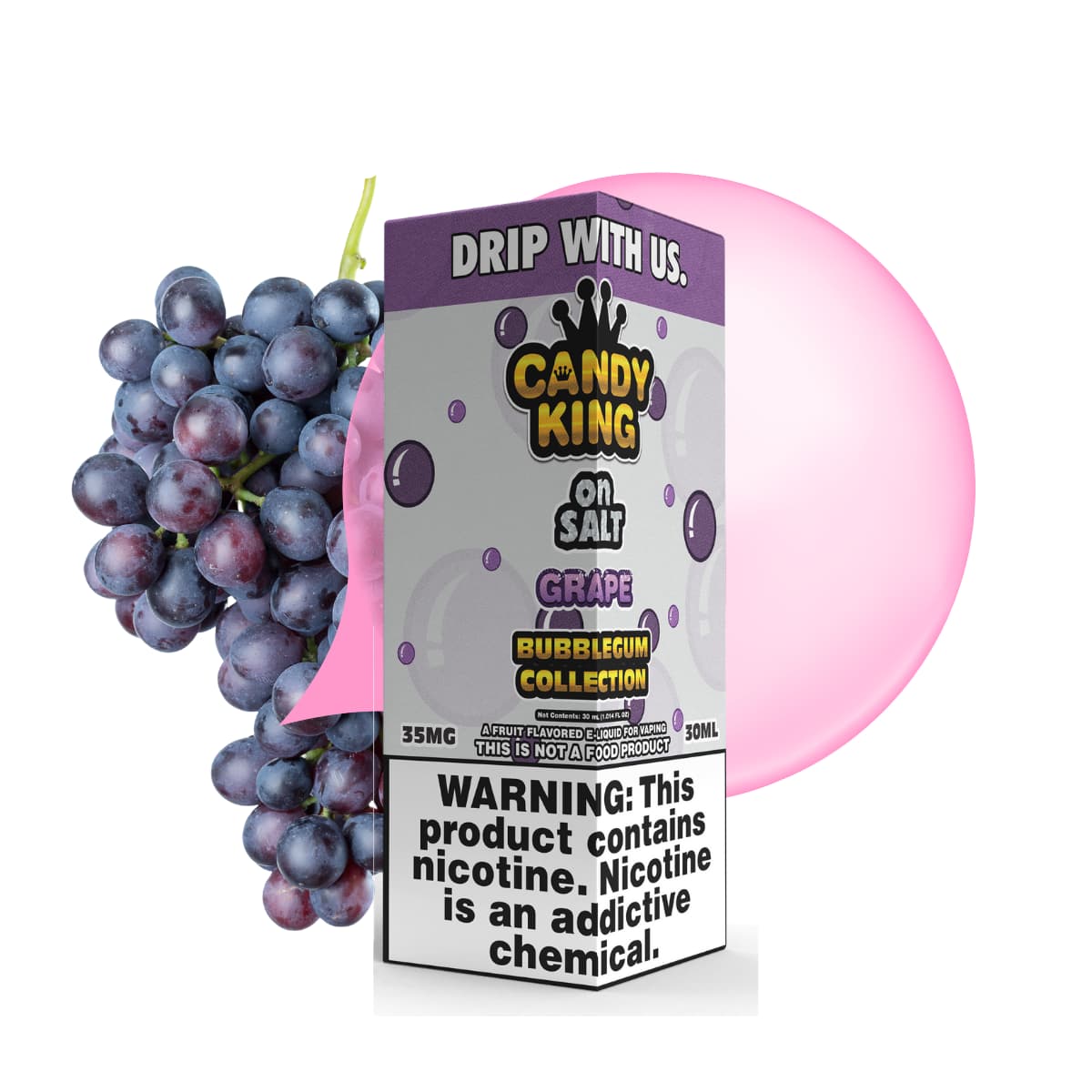 GRAPE BUBBLEGUM / NIC SALTS 30ML - CANDY KING