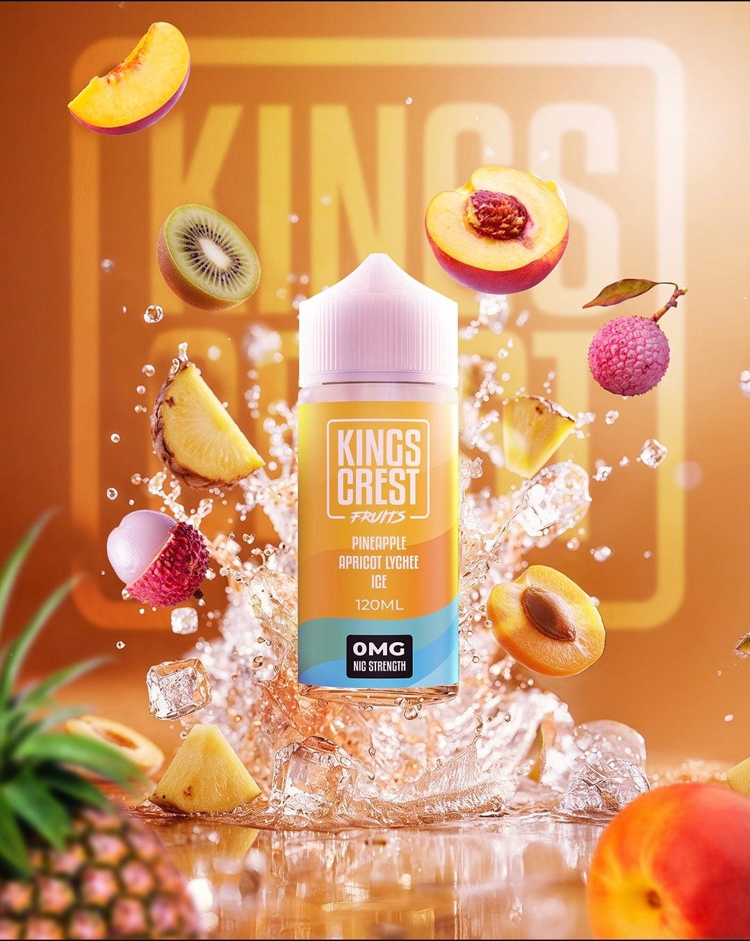 PINEAPPLE APRICOT LYCHEE ICE - KINGS CREST FRUITS - 120ML