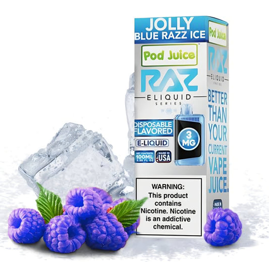 LOLLY BLUE RAZZ ICE - POD JUICE RAZ - 100ML