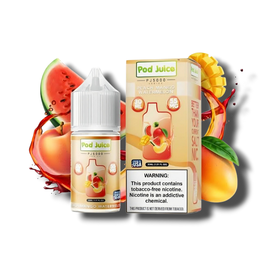 PEACH MANGO WATERMELON / NIC SALTS 30ML - POD JUICE