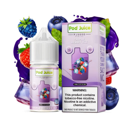 TRIPLE BERRY ICE / NIC SALTS 30ML - POD JUICE