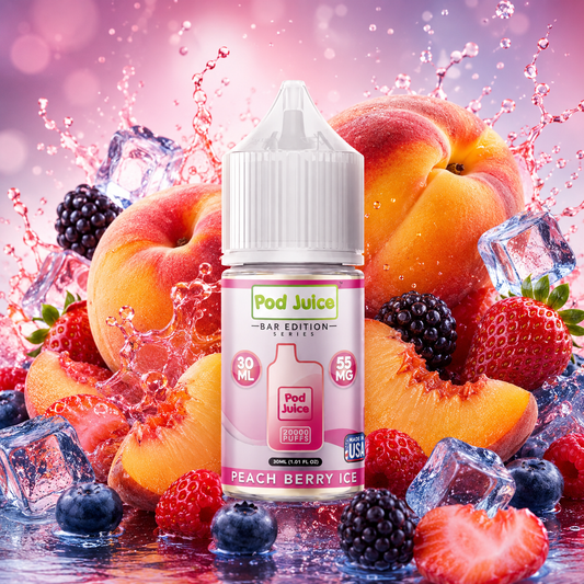 PEACH BERRY ICE / NIC SALTS 30ML - POD JUICE