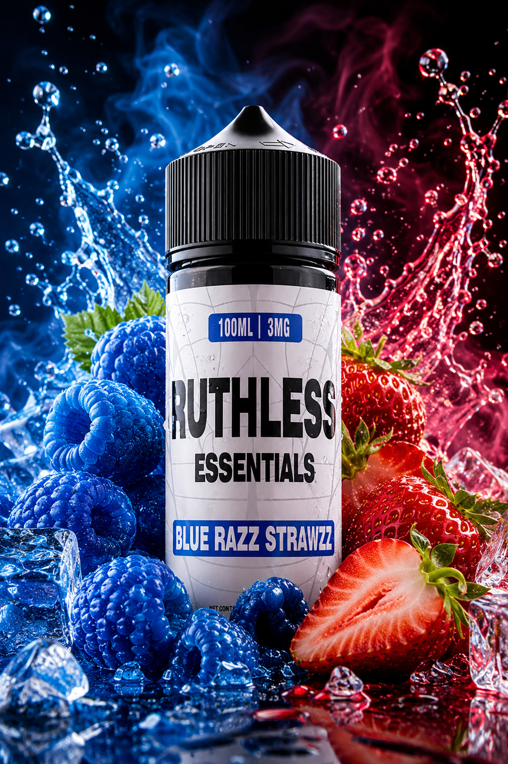 BLUE RAZZ STRAWZZ - RUTHLESS ESSENTIALS - 100ML